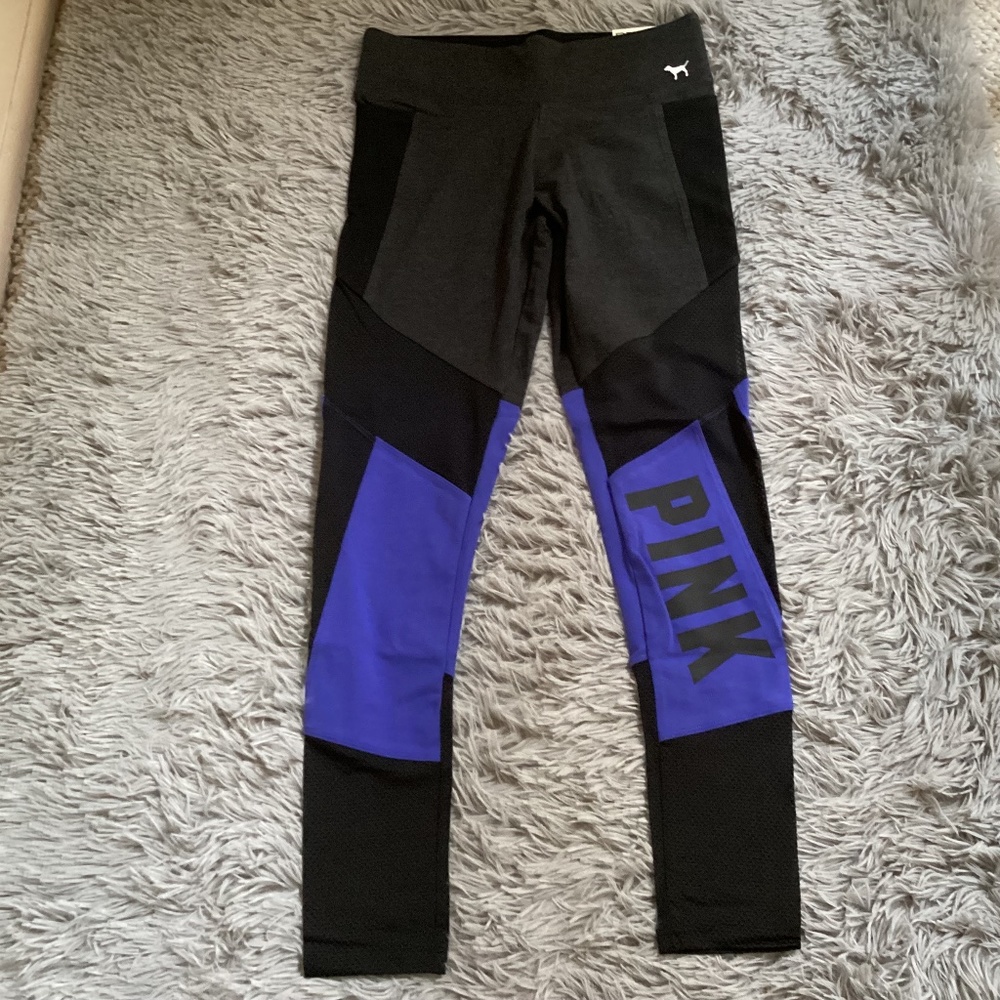 Pink Yoga Purple/Black Flat Legging Size S NWT